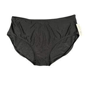 Del Raya Bikini Bottom Womens 24W Black Pull On Swim Suit Bottoms 1 Piece NWT